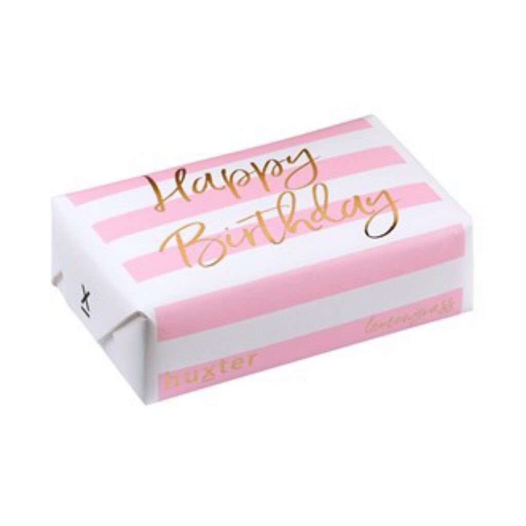 Happy Birthday - P'Pink Stripes - ROSE GOLD FOIL -LEMONGRASS