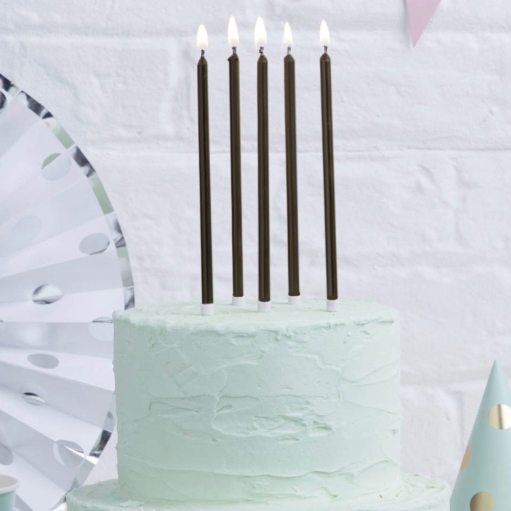 12cm black cake candles
