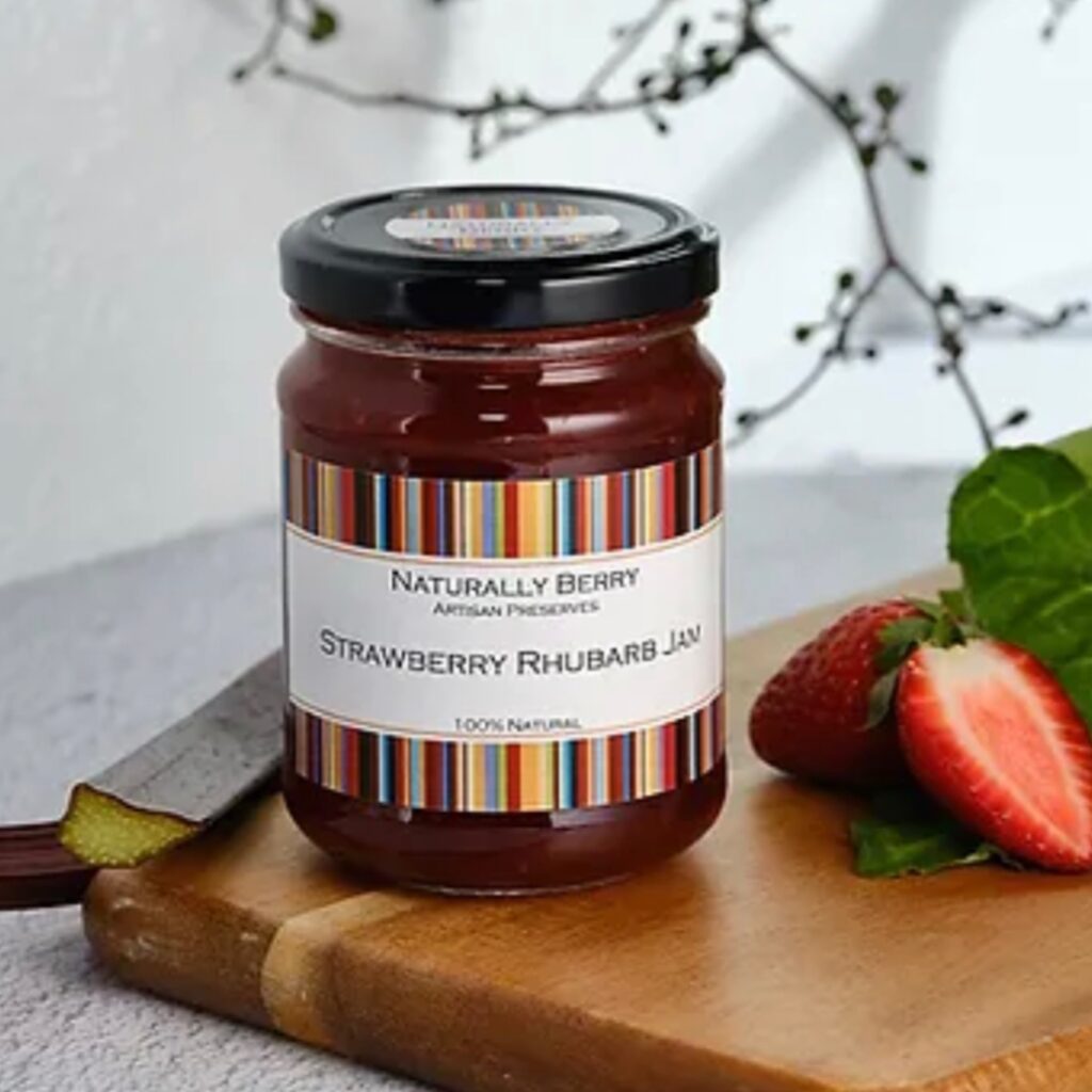 STRAWBERRY AND RHUBARB JAM - NATURALLY BERRY