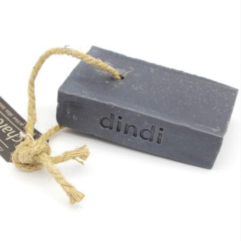 Dindi Naturals Soap Bar on Rope 200g - Charcoal