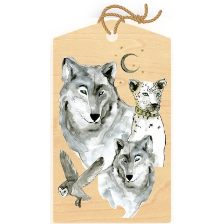 White Wolf Wood Gift Tag