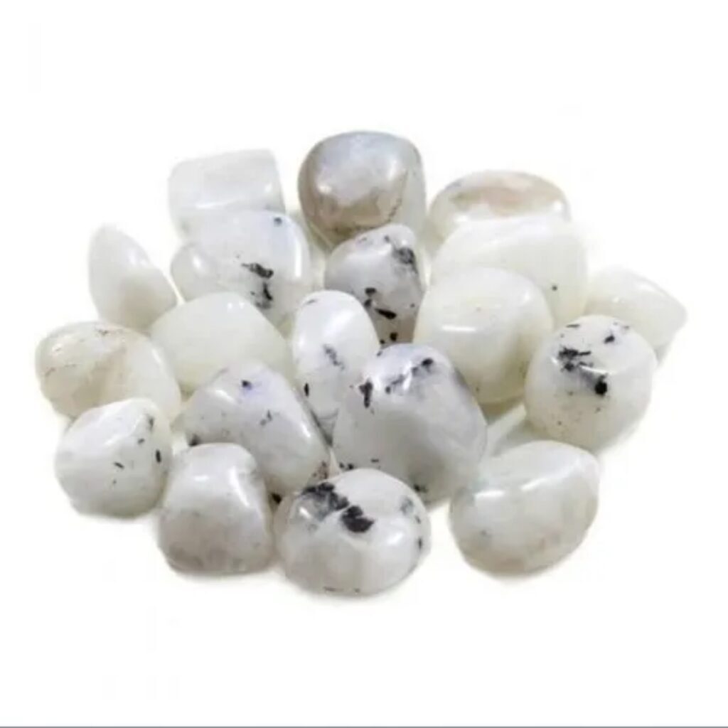 Rainbow Moonstone (White With Black Speckles)