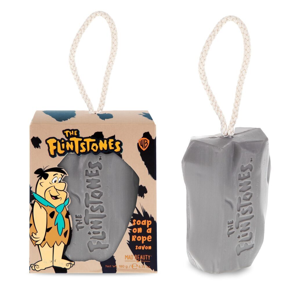 Mad Beauty Warner Brothers Flinstones Fred Soap on a Rope, Cedarwood & Lime Fragrance, Great Gift, Guest Bathroom, Cute