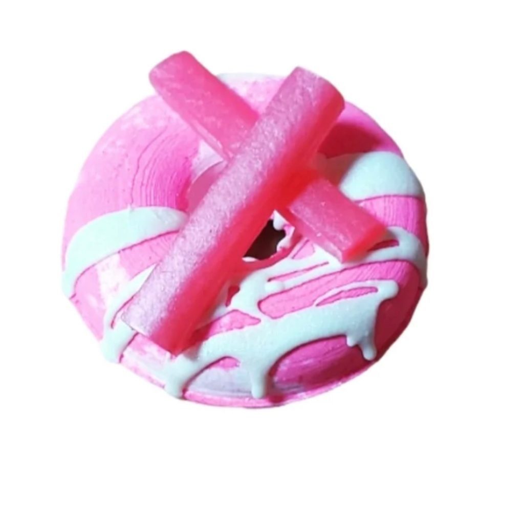 Donut bath bomb with soap topper