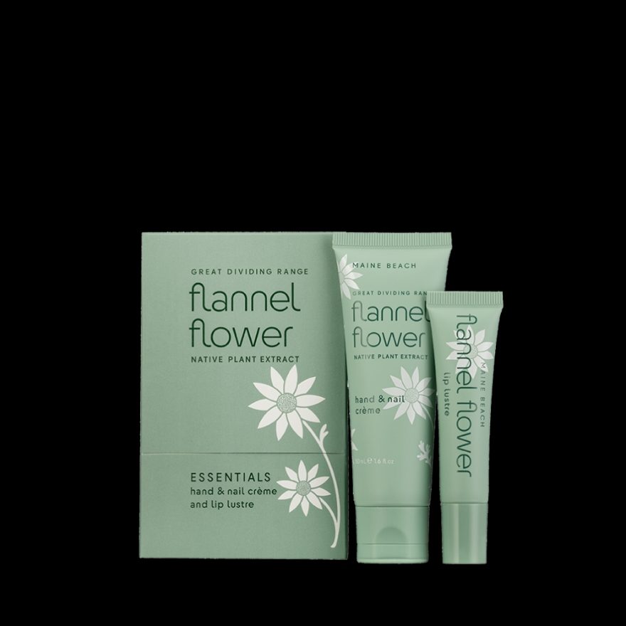 FLANNEL FLOWER ESSENTIALS - HAND & NAIL CREAM AND LIP LUSTRE