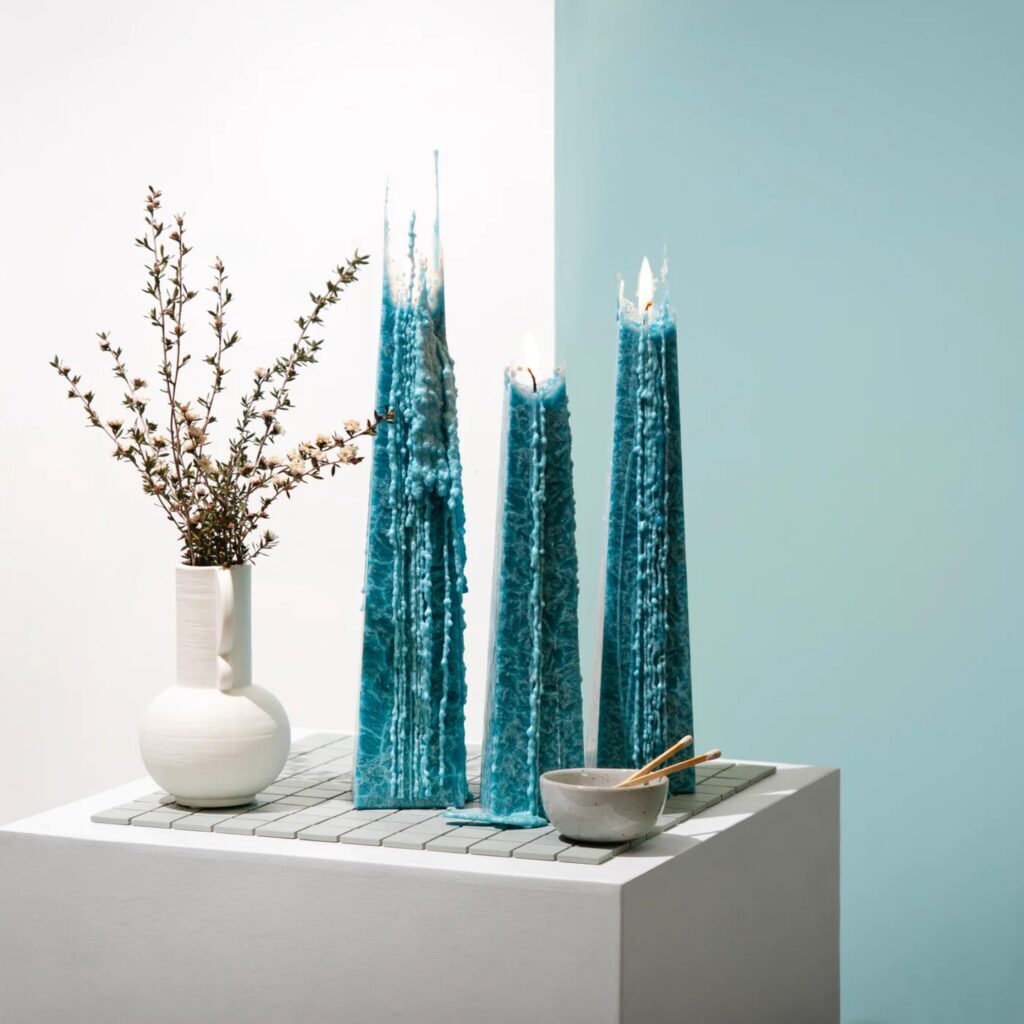 LIVING LIGHT - BLUE OCEAN SAGE (SMALL) Ocean Sage Icicle Candles